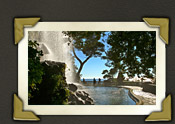 Wasserfall in Nizza auf dem Schlossberg mit Weitblick auf Nizza